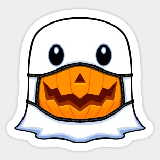 Ghost Halloween with Pumpkin Mask Sticker